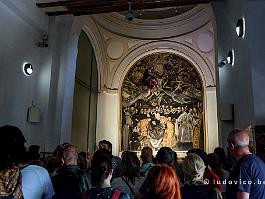 SPANJE2022_FXTX3174 Een van de beroemdste schilderijen van El Greco, een van Spanje's grootste schilders: de Begrafenis van de graaf van Orgaz, in het voorportaal van de kerk San...